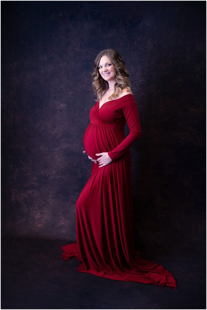 maternity red dress with train