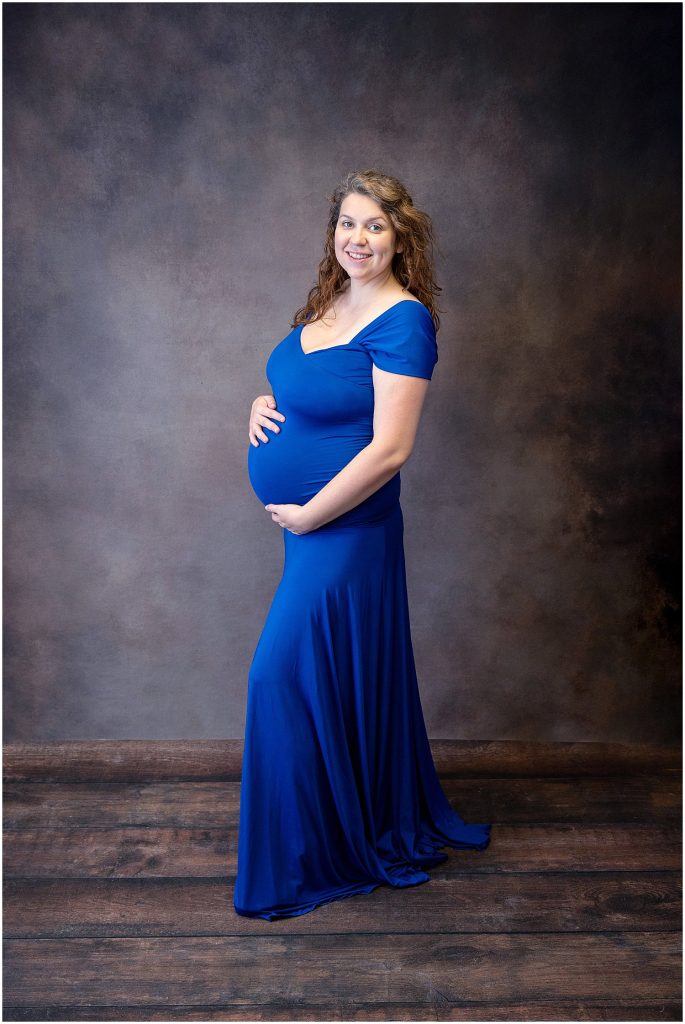 royal blue maternity gown studio