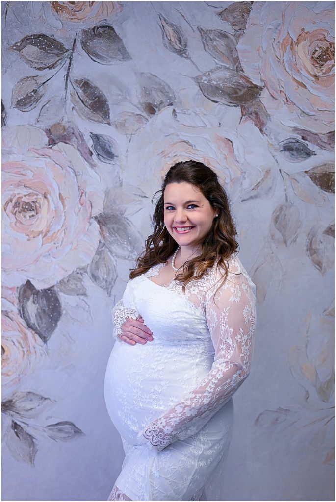studio maternity floral backrop