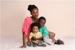 mom of 2 boys in studio
