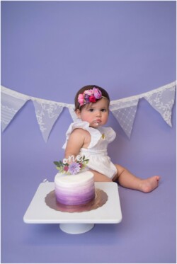 purple lace bunting birthday photos