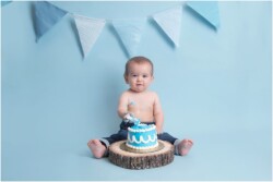 blue background bunting birthday photo