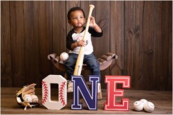 baseball birthday theme studio setup