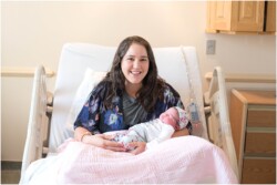 mom and newborn girl after delivery