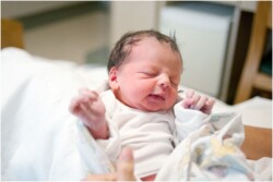 brand new baby with lots of hair