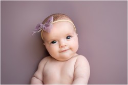 baby girl on lavender blanket