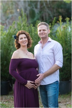 maternity portraits potted plants